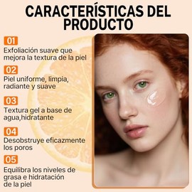 2 PCS Orange Exfoliating Gel, Orange Exfoliating Gel Scrub, Exfoliante Facial, Limpia Los Poros, Reduce Los Puntos Negros y Blancos, Brightening, para Rostro, Codos, Rodillas, Espalda