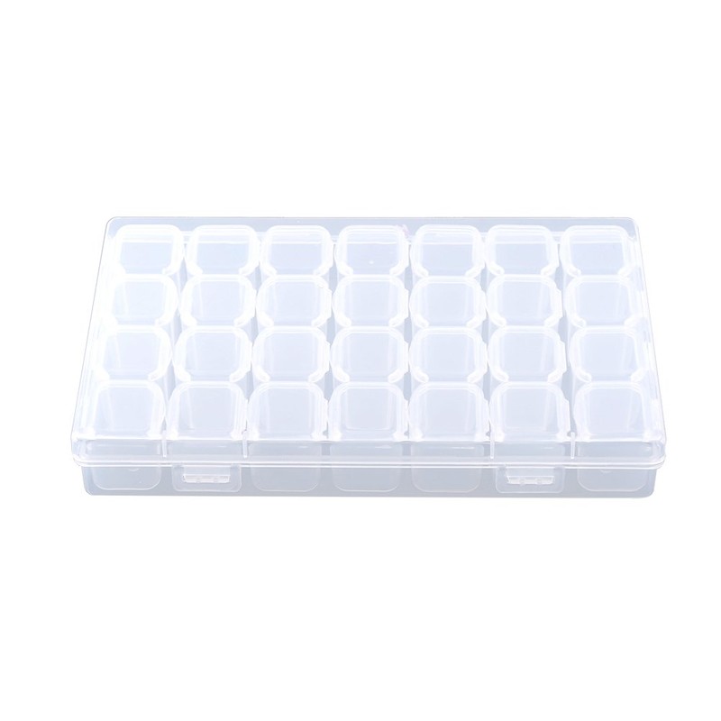 Oumefar Multi Function Box, 28 Slots Clear Box, PP Material,