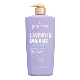 Jergens Lavender Dreams Shea Fusion, Loción Corporal Perfumada Para la Piel Seca, Loción Corporal Humectante con Manteca de Karité y Vitamina E, 414ml