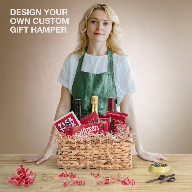 Woodluv Water Hyacinth Handwoven Shelf Storage Gift Hamper Basket -