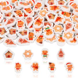 CCINEE 120Pcs Christmas Mini Erasers for Kids, Gingerbread Man Erasers Bulk Novelty Desk Pets for Classroom Rewards Holiday Party Favor Christmas Stocking Stuffers
