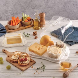 Snips - Butter Plate - Butter Container 0,50 LT - Tray with 2 Safety Locks, Transparent Bell + Butter Spreader - Dimensions 18 x 10 x 7 cm - Made in Italy - 0% BPA and Phthalate Free - Cheese Box