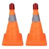 2 Set 30cm Traffic Cones Foldable Reflective Strips Road Safety