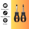 Invero Set of 2 Handy Short Compact Screwdriver Set -