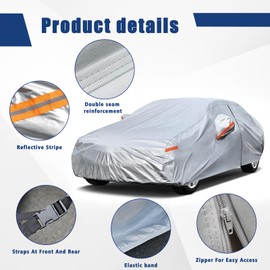 kayme Kayme 6 Layers Car Cover Custom Fit for Kia Forte (2017-2025) Waterproof All Weather for Automobiles, Outdoor Full Cover Rain Sun UV Protection.Silver