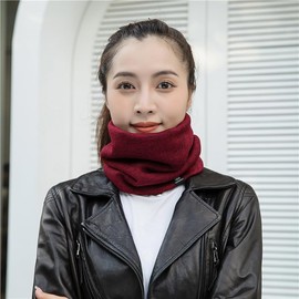 E-Soul Winter Neck Tube Men's Ski, Neck Warmer Neckerchief Men's Face Scarf Women, Fleece Scarf Tube Scarf for Men Gaiter Mask, Windproof Circle Loop Scarves, Date red