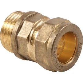 hep® 22mm Compression by 3/4" BSP Brass Male Iron Coupler Straight Adaptors 22mm x 3/4" (Pack of 1)