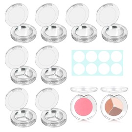 siawadeky Clear Round Eye Shadow Case, Set of 8, Single Color/3 Color Storage, Cosmetic Palette, Empty, Eyeshadow Palette, Small Container, Makeup Storage Case, Lipstick, Cosmetic, Makeup Palette,