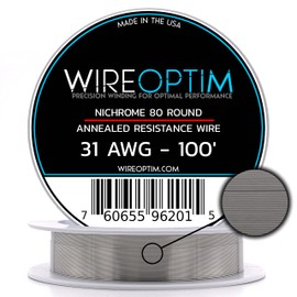 WIREOPTIM - 31 AWG - Nichrome 80 Resistance Wire - 100 Feet