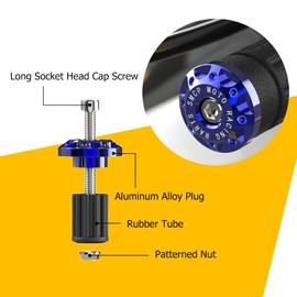 Zufoty 2PCS Motorcycle Bar End Plug, Aluminum Alloy Handlebar Grip End Caps, 7/8" 22mm Moto Grips Ends Replacement for Kawasaki, Suzuki, Yamaha, Ducati, Triuph