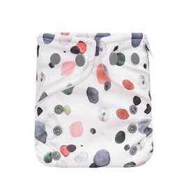 avo+cado Cosy Cloth Nappy Cover for Newborns 3-7 kg - Washable, Leak-proof with Fleece and Double Leg Cuffs - Compatible with Prefolds, Bamboo Inserts and Muslin Nappies (Dots)