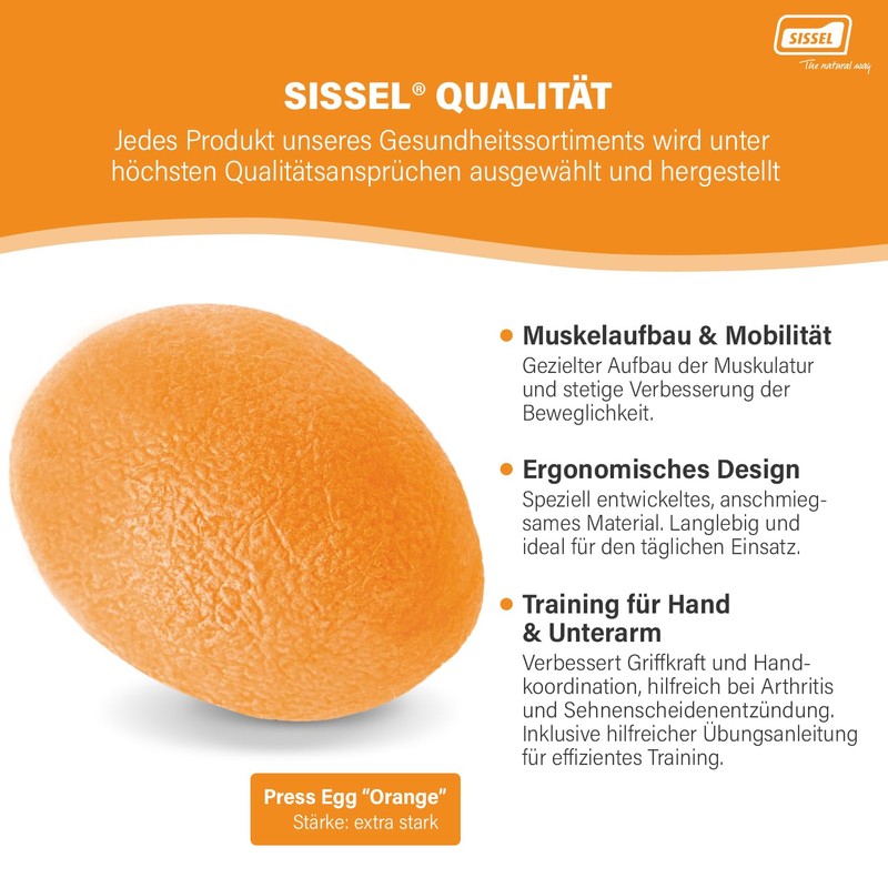 SISSEL Press-Egg Hand Exerciser orange Size:extra-stark