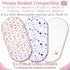 Moses Basket Fitted Sheets Set – 100% Cotton, 3pc Moses