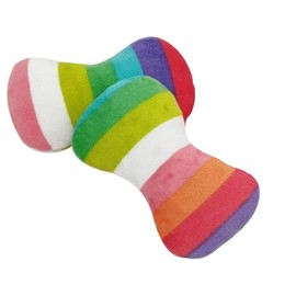 2 Pcs Colourful Dog Plush Vocal Toy, Puppy Chew Bones, Rainbow Dog Bone-Shape Chewing Toy Pet Supplies for Pet Playing Use Adorable Quality and Practical Attractive and Professional Dogs Chew Toys