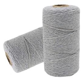 YZSFIRM Bakers Twine Cotton String: 2mm Gary Bread Twine String - 656 Feet String for Gift Wrapping
