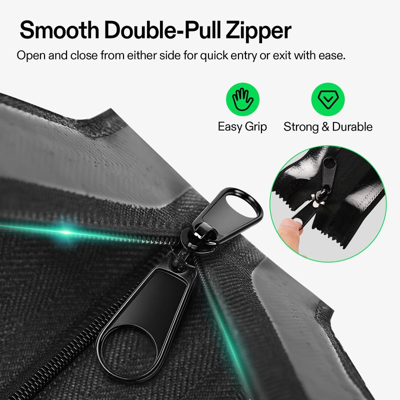 VIVOSUN 1-Pack Self Adhesive Zipper Door for Debris Barriers, 3In.