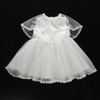 Silver Mermaid Baby Girls Christening Baptism Dress 3Pcs Embroidery Tulle