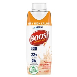 BOOST Very High Calorie Nutritional Drink, Creamy Strawberry, 8 Fl Oz (Pack of 24)