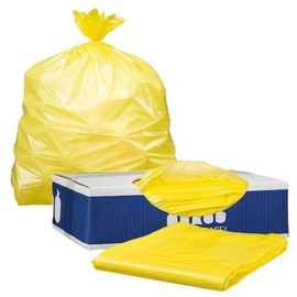 Plasticplace 55-60 Gallon Trash Bags │ 1.5 Mil │ Yellow Heavy Duty Garbage Can Liners │ 38” x 58” (100 Count)
