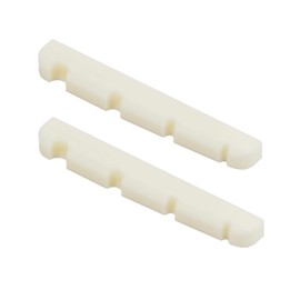 Miwayer 4/5/6 String Electric Bass Bone Bridge Nut Flat Bottom Pre-Slotted Made of Real Bone (4S 38X3.5X5/4.5mm 2pack)