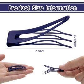 Chinco 24 Pcs Double Grip Hair Clips Metal Snap Clips Women Barrettes for Hair Making, Salon Supplies(Navy Blue,2 Inch)