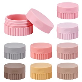 PH Pandahall 8Pcs 8 Colors Travel Cream Container 20ml/ 0.67oz Small Silicone Travel Jars with Lids for Toiletries Cosmetic Powder Face Body Cream, 4.4x2.5cm