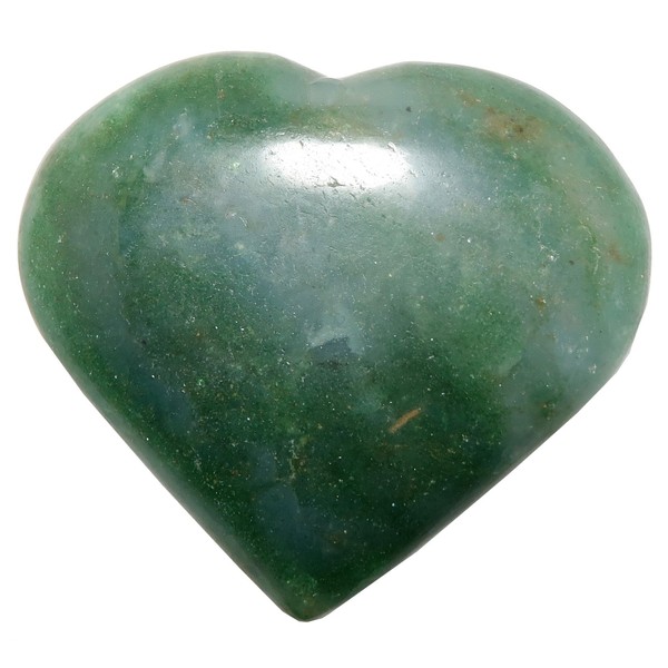 Satin Crystals Green Aventurine Heart Gratitude Love Stone 3.0-3.25 inch