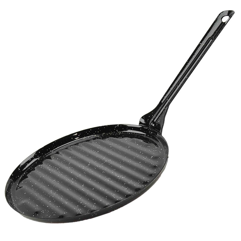 La Ideal Round Enamelled Roast Pan, 22 cm, Steel, Black