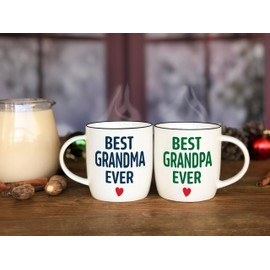 Triple Gifffted Grandparents Gifts from Grandkids - Best Ever Grandma and Grandpa Coffee Mugs, Gift Idea on Christmas from Grandson, Granddaughter, Grandchildren, Grandad, Mothers and Father's Day