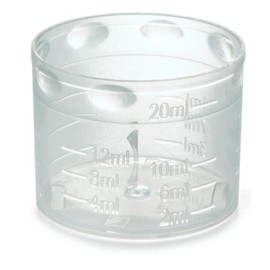 10 er Set Mini Messbecher 2,0-20 ml aus transparentem Kunststoff, Dosierhilfe für Medikamente, Labor, Küche
