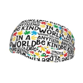 Autism Headbands for Women Men Unisex Autism Awareness Sweatbands Headband for Sports, Fitness, Working Out, Yoga