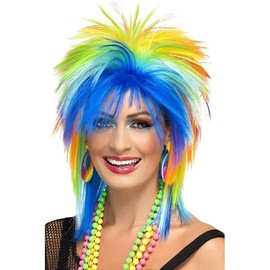 Smiffys 80's Rainbow Punk Wig - Multi-Colour