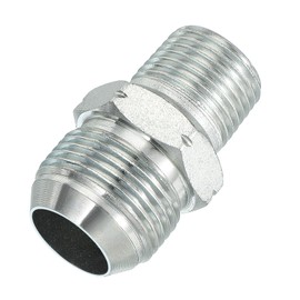 PATIKIL Hex Reducing Nipple Connectors Pipe Adapter 1-1/16" Male 37° Flare JIC x 1/2" Male NPT, Pipe Fitting Reducer Nipple Adapter Plated Steel Hydraulic Fitting