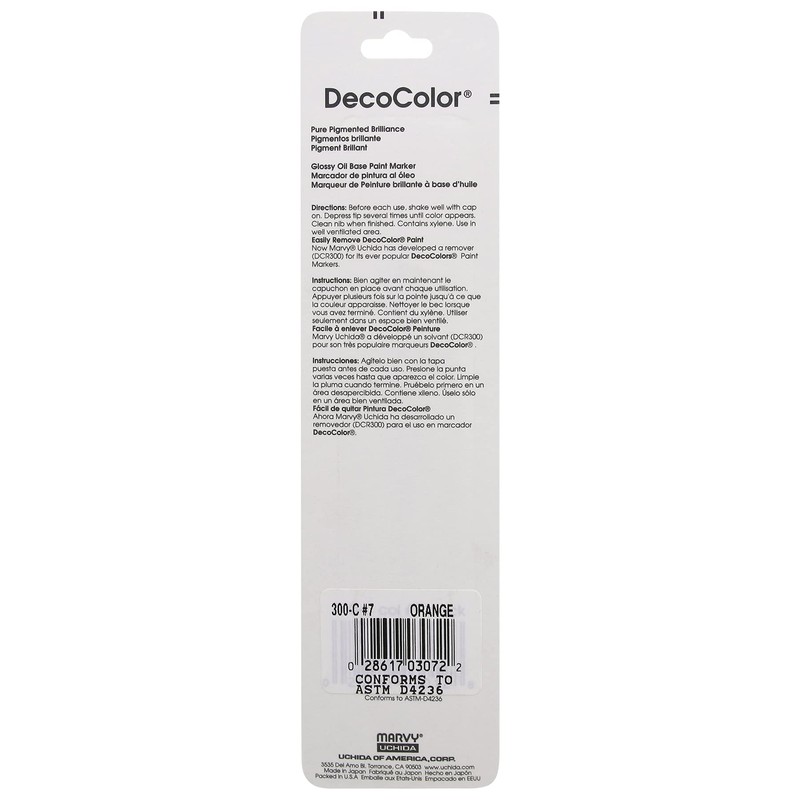 Uchida 300-C-7 Marvy Deco Color Broad Point Paint Marker, Orange
