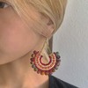 Pendientes hechos a mano para mujer, coloridos abalorios de tela