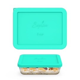 Sophico 6 Cup Rectangle Silicone Storage Cover Lids Replacement for Pyrex 7211-PC Glass Bowls, Container not Included (Mint-1pack)