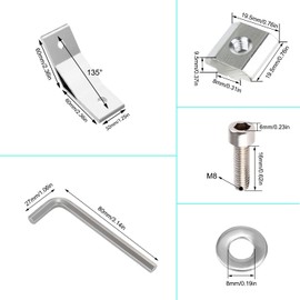 Aluminium Profile Connector 40 x 40 135 Degree Angle Connector Mounting Material Inner Angle Aluminium Profile Angle Connector for Strut Profile, 3D Printer, CNC Router, DIY Projects (Pack of 6) (4040
