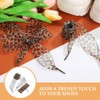 DEARMAMY 1 Pair Ribbon Gauze Decorative Shoelaces Ribbon Shoelaces Cheetah