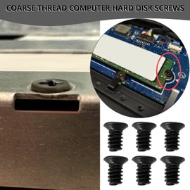 ECSiNG Pack of 100 Black Countersunk Screws with Flat Phillips 3.5 x 6 mm Suitable for 3.5 Inch Computer PC Hard Drive (UNC 6-32)