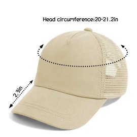 Toddler Sun Baseball Cap - Boys Girls UV Protection Adjustable Breathable Mesh Hat Summer Outdoor Cap 3-9 Years Khaki