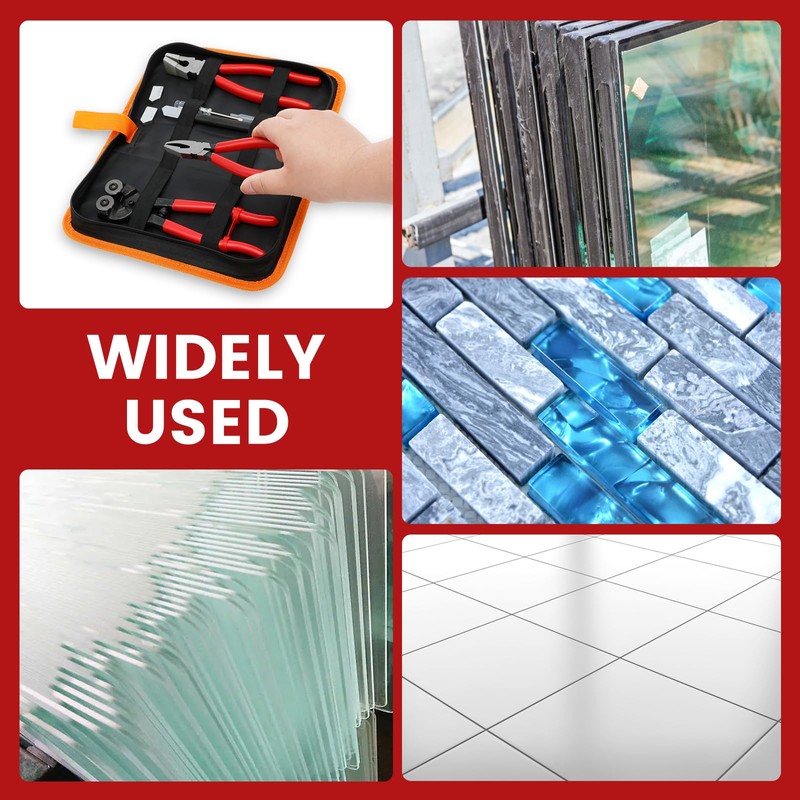 10PCS Glass Cutting Tools Kit,Glass Cutter 2-20mm with Glass Running