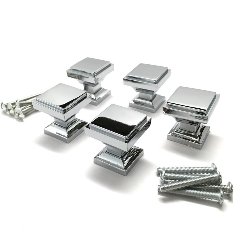 Southern Hills Polished Chrome Square Cabinet Knobs - Pack of