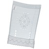 Home Fashion Window Picture Linen Structure Embroidery, Fabric, White, 45