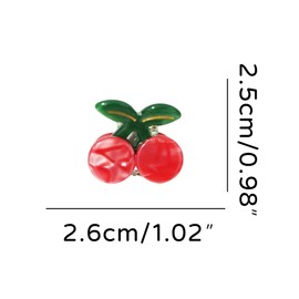 Mini Cherry Hair Clips 2-Pack, Acetate Fiber Small Hair Claws for Women & Girls