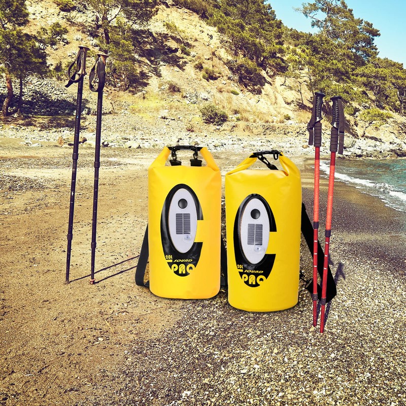 Qoolife Dry Bag Waterproof with Solar Bluetooth Speaker & Light