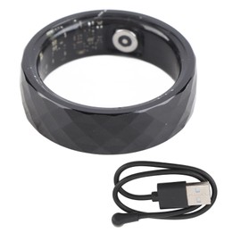 Smart Ring Health Fitness Tracking Black Lightweight Aluminum Alloy Elegant Wearable Sleep Monitoring Ring 20, for Finger Circumference: 69mm/2.71in, US Size: 10