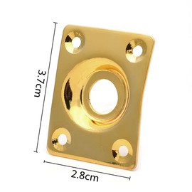 4Pcs Jack Plates Rectangle Guitar Pickup Output Jacks Guitar Jack Plug Sockets Guitar Socket Plates with Screws for Electrical Guitar(Silver Black and Gold)…