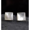 Mother of Pearl Stud Earrings Square - 925 Sterling Silver