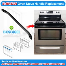 316545300 Oven Handle Replacement Black for Frigidaire Stove Oven Door Handle for Kenmore Oven Handle Gas/Electric Range StoveAP4527353 5303273127 CFEF3016LBD,Include 2PACK 316433300 Screws[Upgraded]