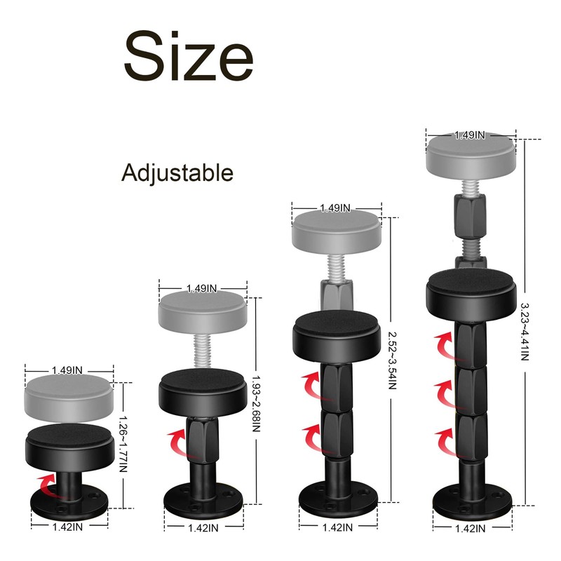 Pack of 4 Headboard Stoppers, Adjustable Bed Frame with Thread,